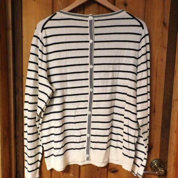 Talbots Getaway Bonjour Aloha Sweater Womens XL Sequin Embellished Button Back - Picture 6 of 8